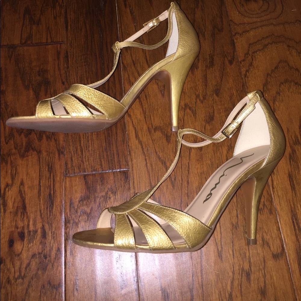 Nina gold heels