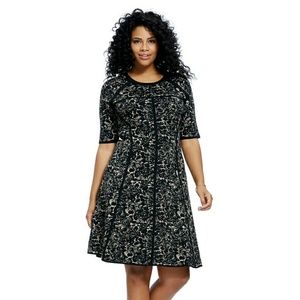 Taylor Dresses Fit and Flare Sweater Dress