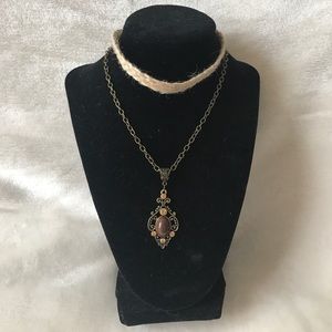 Brown rope chain choker