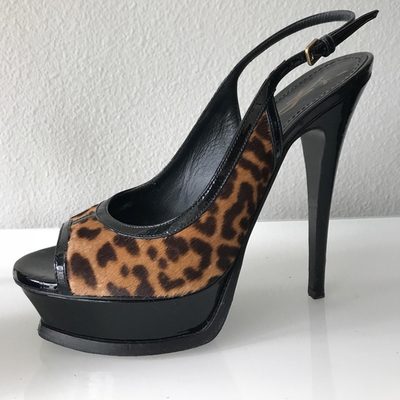 Leopard Print Pony Hair Tribute 105 Slingback Pump - Picture 1 of 8
