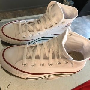 All white AllStar Hitop Converse