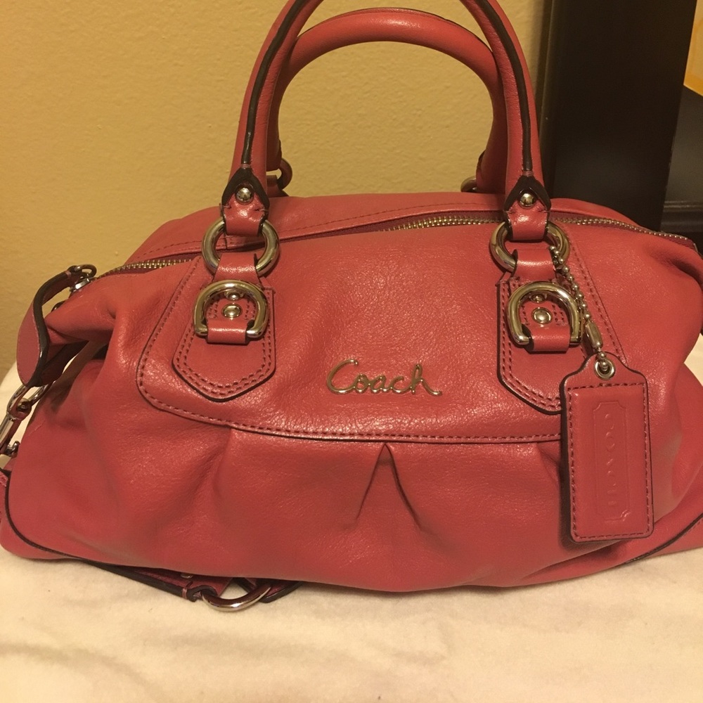 Cute pink, leather Coach Handbag