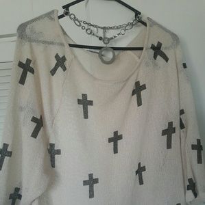 Cross print blouse