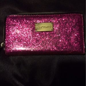 Stunning Betsey Johnson hot pink glitter wallet