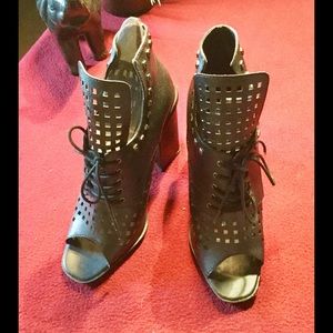Brand New Black Studded Ankle Boots by Bumper