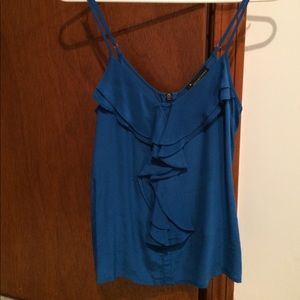 Silk tank top with ruffle detail