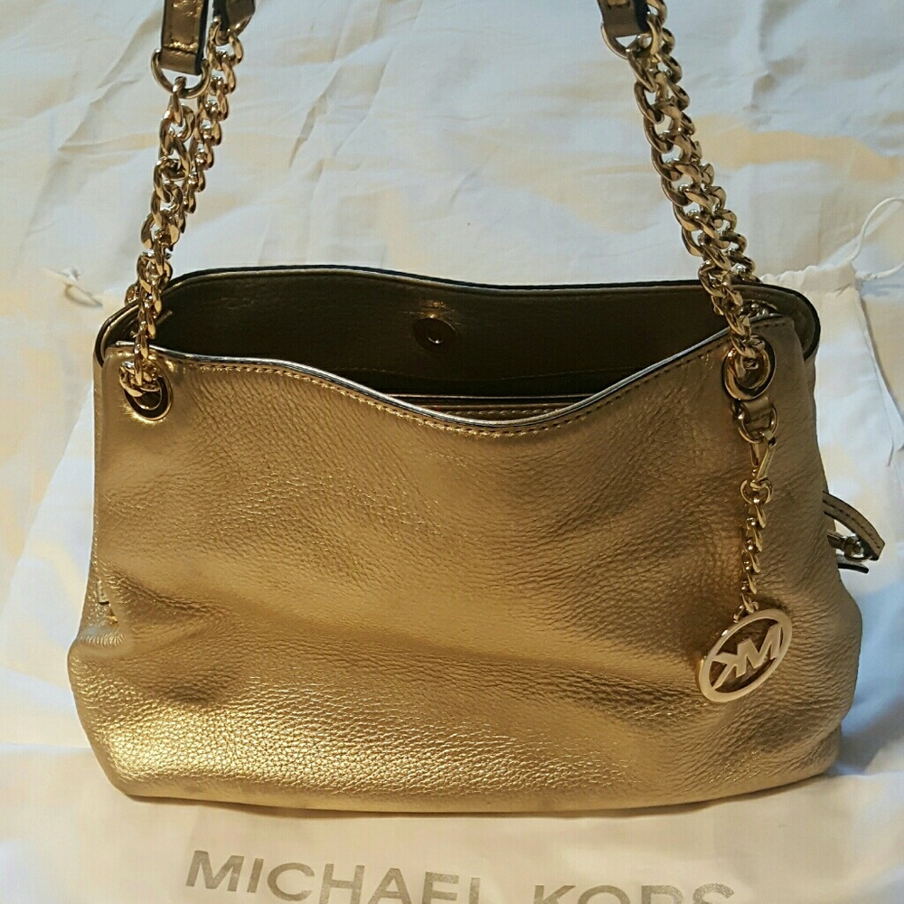 Michael Kors Jet Set Chain Strap Large Gold Bag - Picture 1 of 4