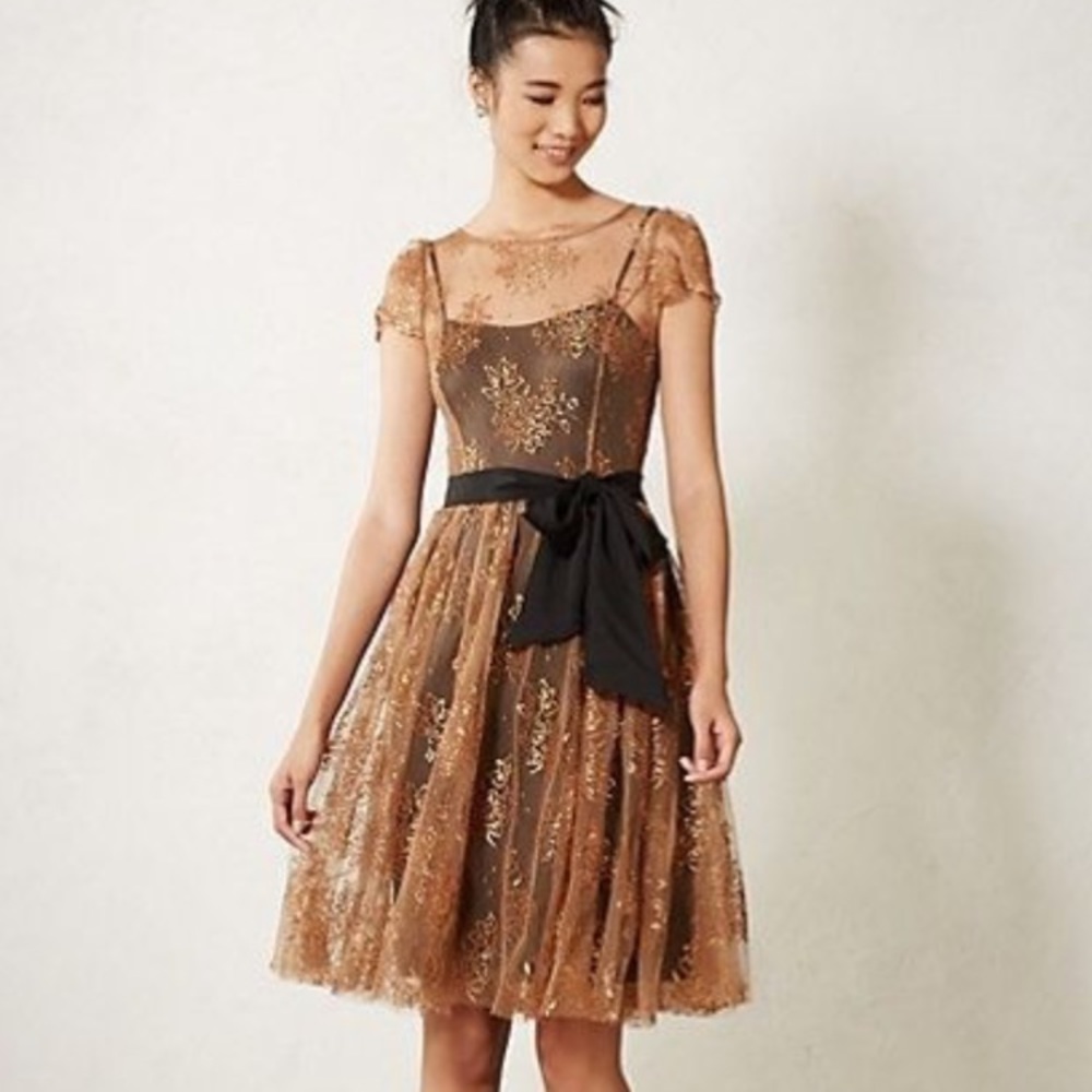 SOLD Moulinette Soeurs Honeyed Lace Anthro Dress