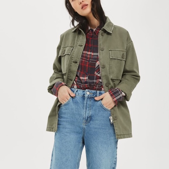 green denim jacket topshop