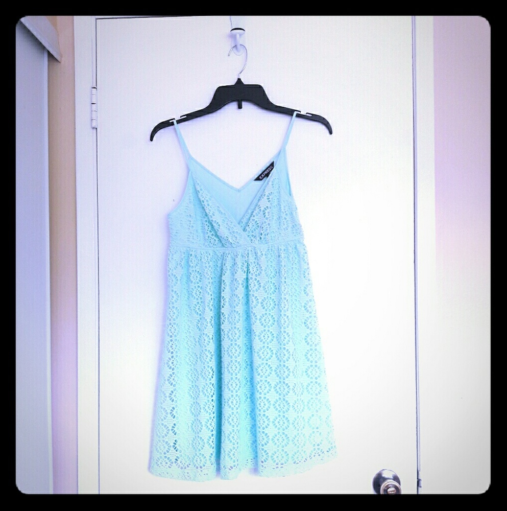 Express aquamarine lace dress