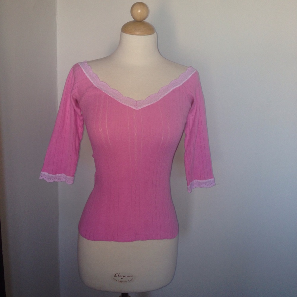 Lovely Mimi & Coco Pink Top with Lace Trim