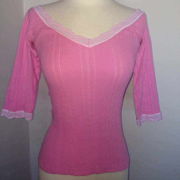 Lovely Mimi & Coco Pink Top with Lace Trim - Picture 2 of 6