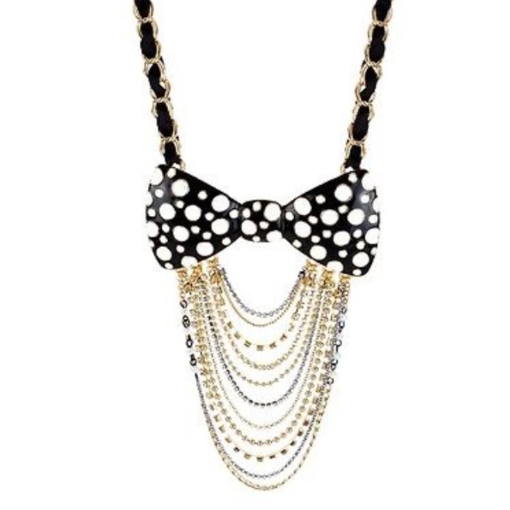 ‼️SOLD‼️NWT BETSEY JOHNSON Polka Dot BOW NECKLACE