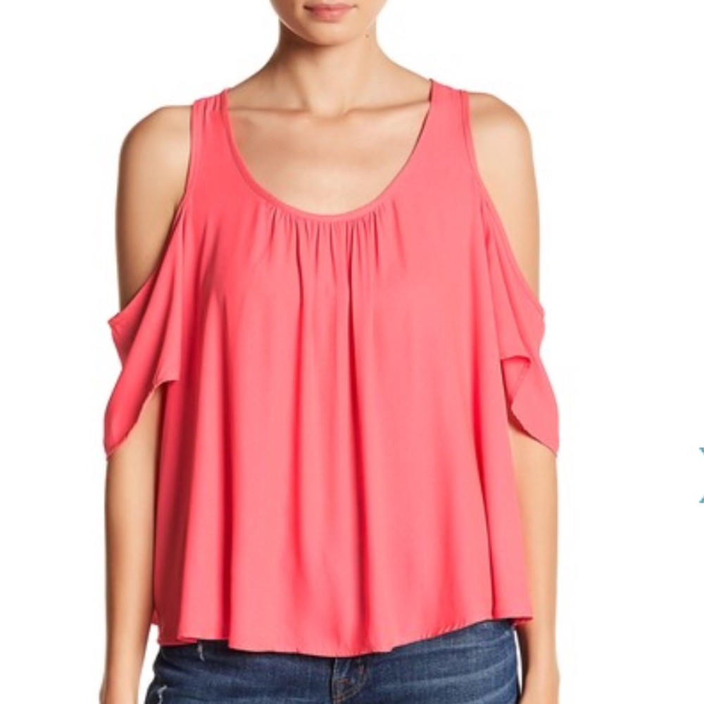 LUSH Cold shoulder Ruffle Tee