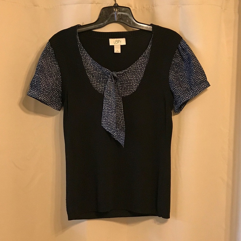 LOFT black and blue blouse. Size Small.