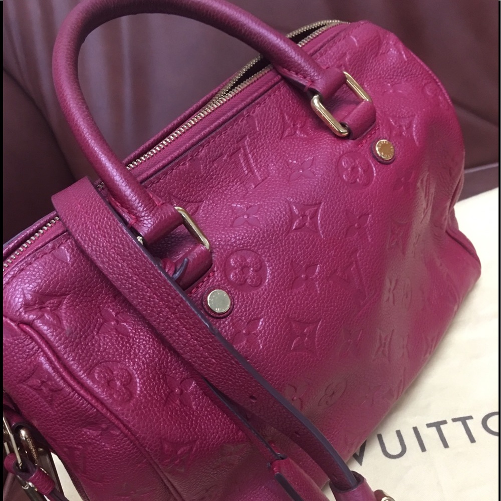Speedy Band Monogram Emp Leather 25 Satchel