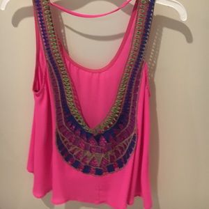 Pink top with crochet back!