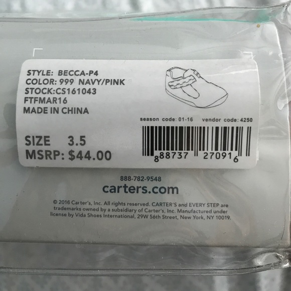 Carter's size 3.5 toddler Mary Janes - Picture 6 of 6