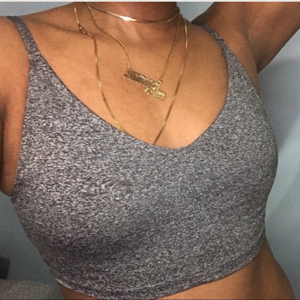 H&M Grey Crop Top Bralette Tank Top