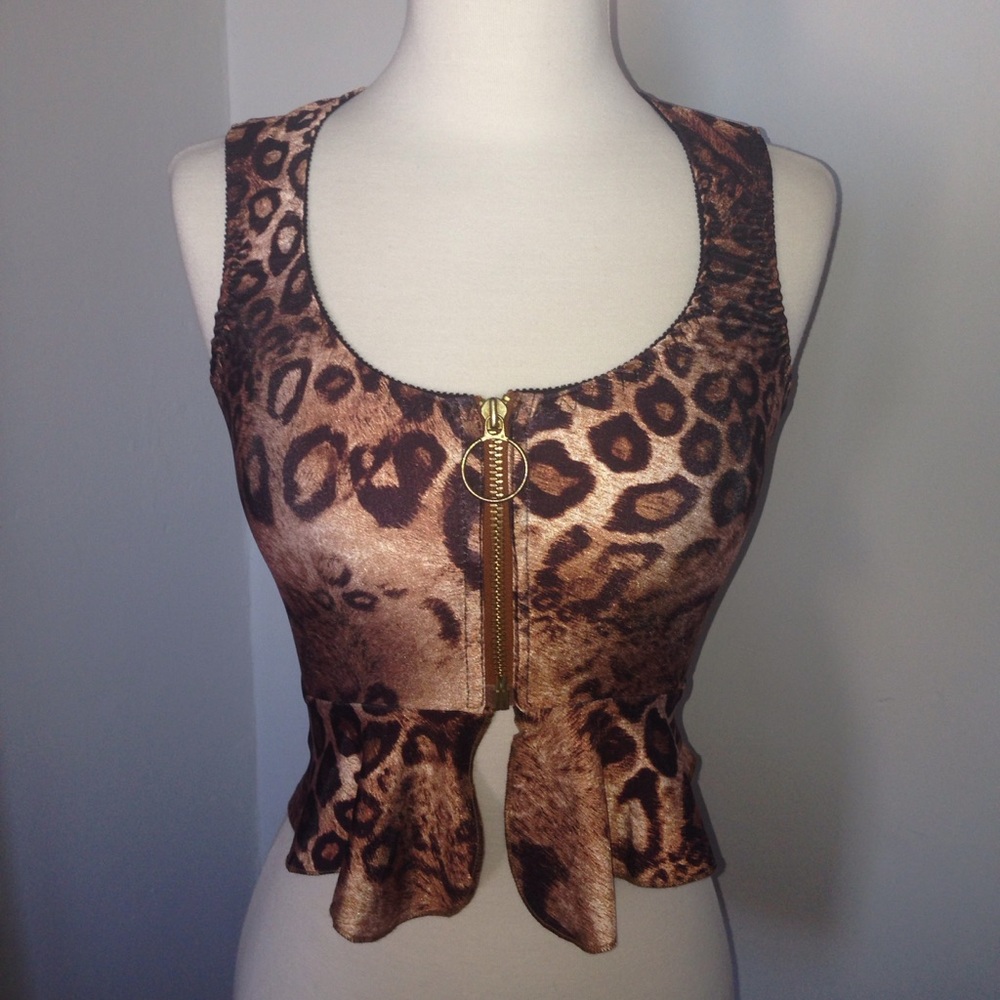 Patricia Field NWT Leopard Print Crop Top