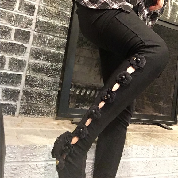 Chanel Camellia flower cc Logo No.5 long boots - Picture 2 of 6