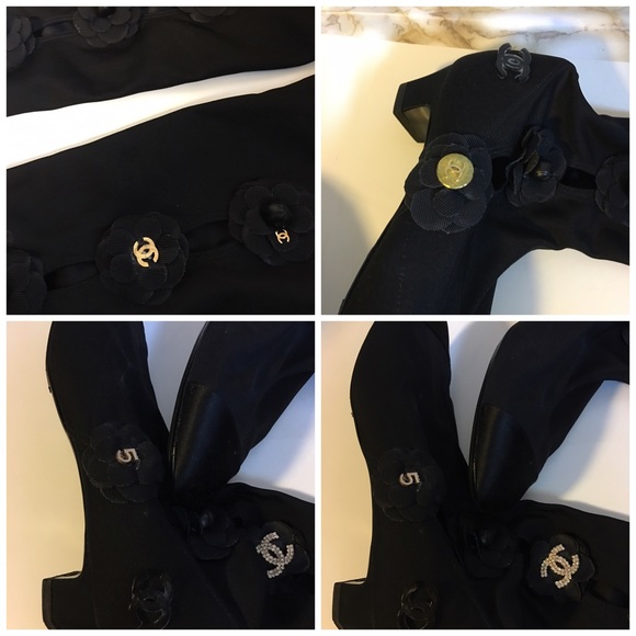 Chanel Camellia flower cc Logo No.5 long boots - Picture 4 of 6