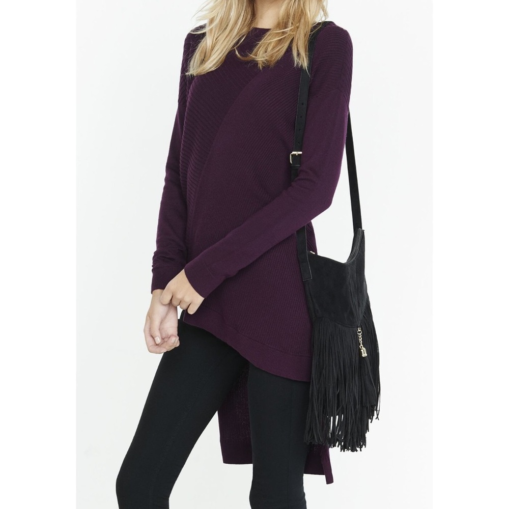 Robbed Asymmetrical Express Sweater in Black