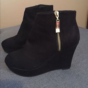 Black suede ankle boots