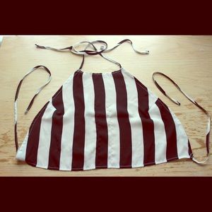 Black and white striped CROP TOP