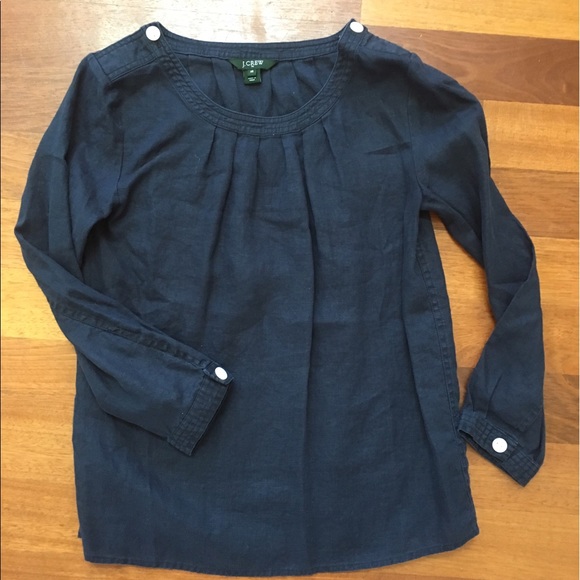 J Crew Tops - J Crew linen long sleeve top. XS.