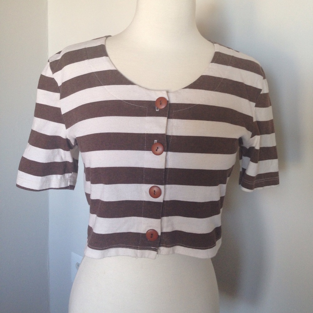 Eber San Francisco Vintage Striped Crop Top