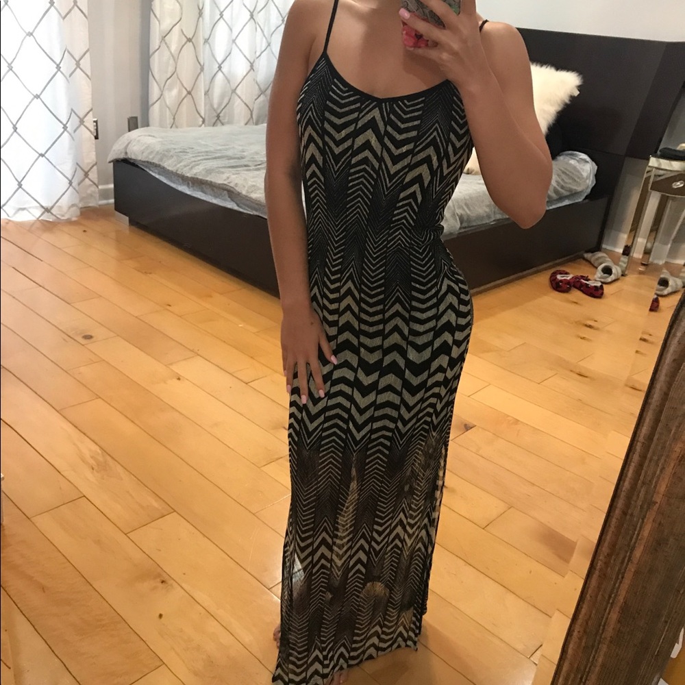 Black Patterned Maxi dress
