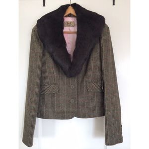 NEW NWT Juicy Couture Blazer w/ Fur Collar $625