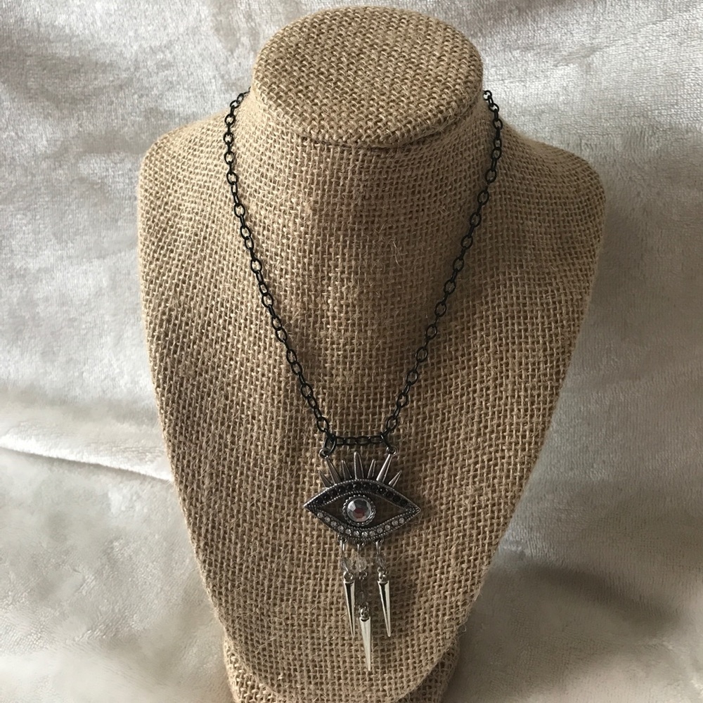 Evil eye black chain necklace