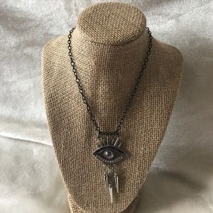 Evil eye black chain necklace
