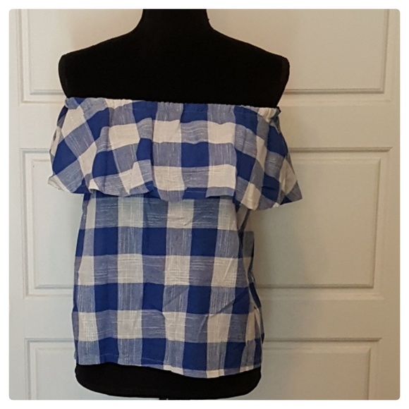 🎈 Plaid Off Shoulder Top - Picture 4 of 4