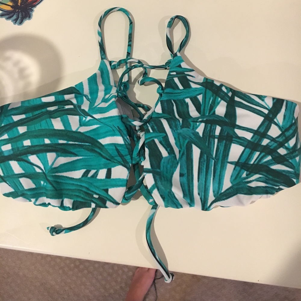 LA hearts palm print bikini top