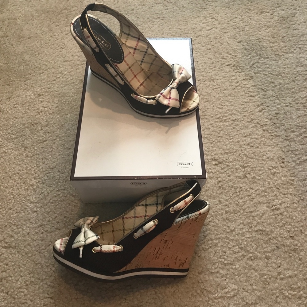 Coach Bow Wedges SUPER CUTE! Barely worn.