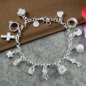 925 Sterling Silver Metal Charms Fashion Bracelet