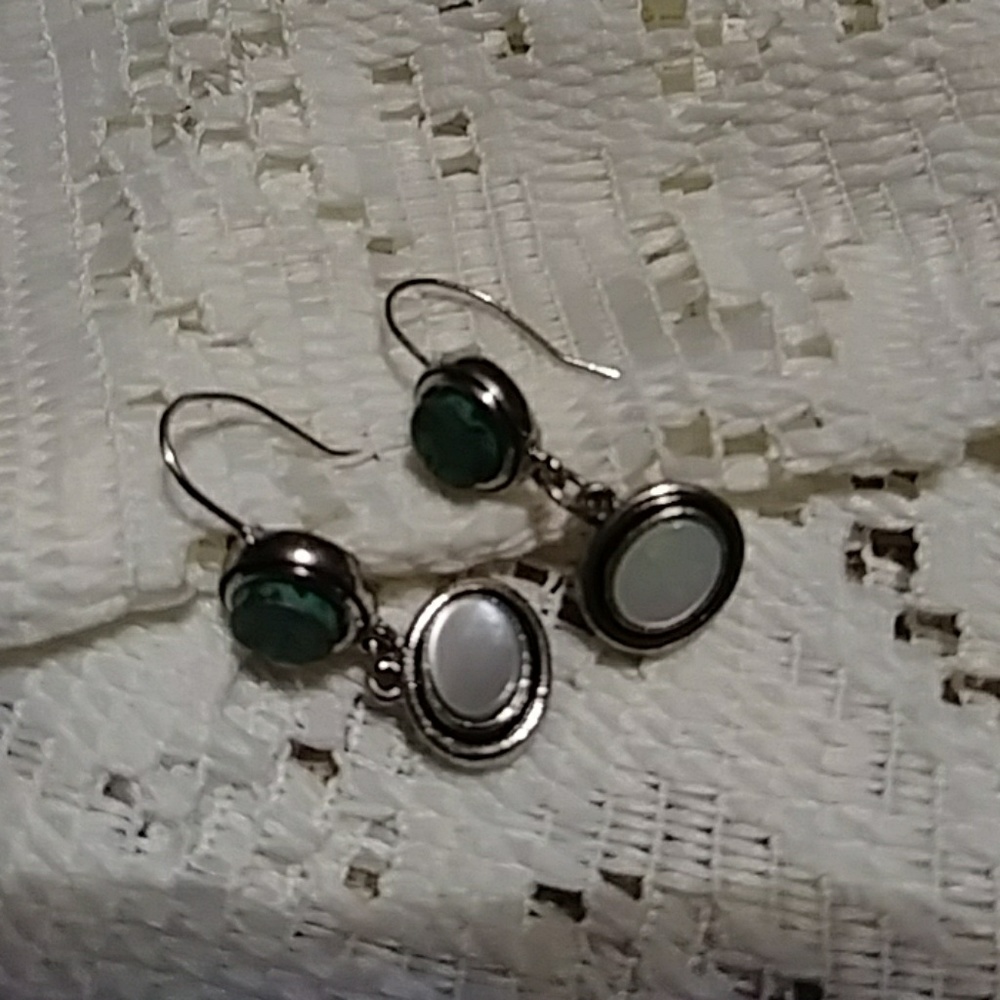 Lia Sophia turquoise and mother of pearl earrings