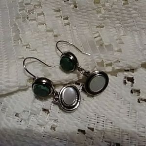 Lia Sophia turquoise and mother of pearl earrings