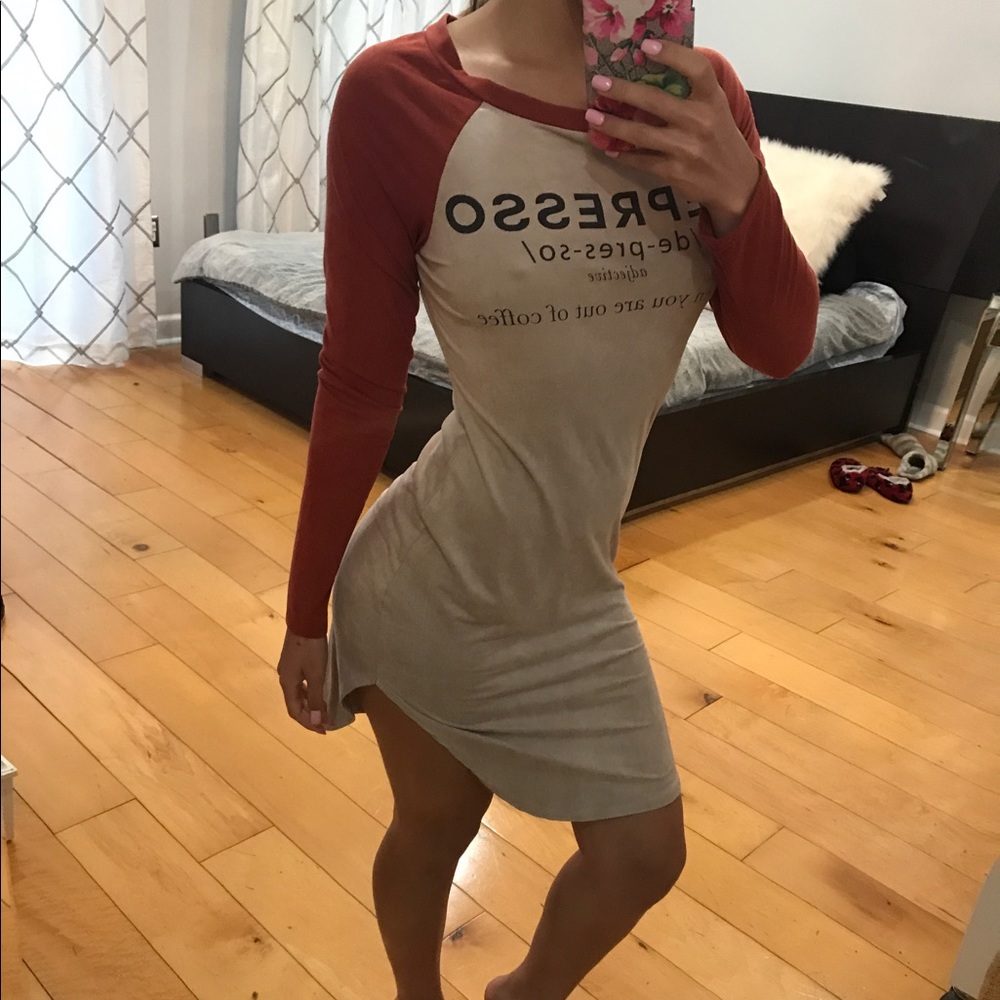 Velvet "Depresso" Long Sleeve dress