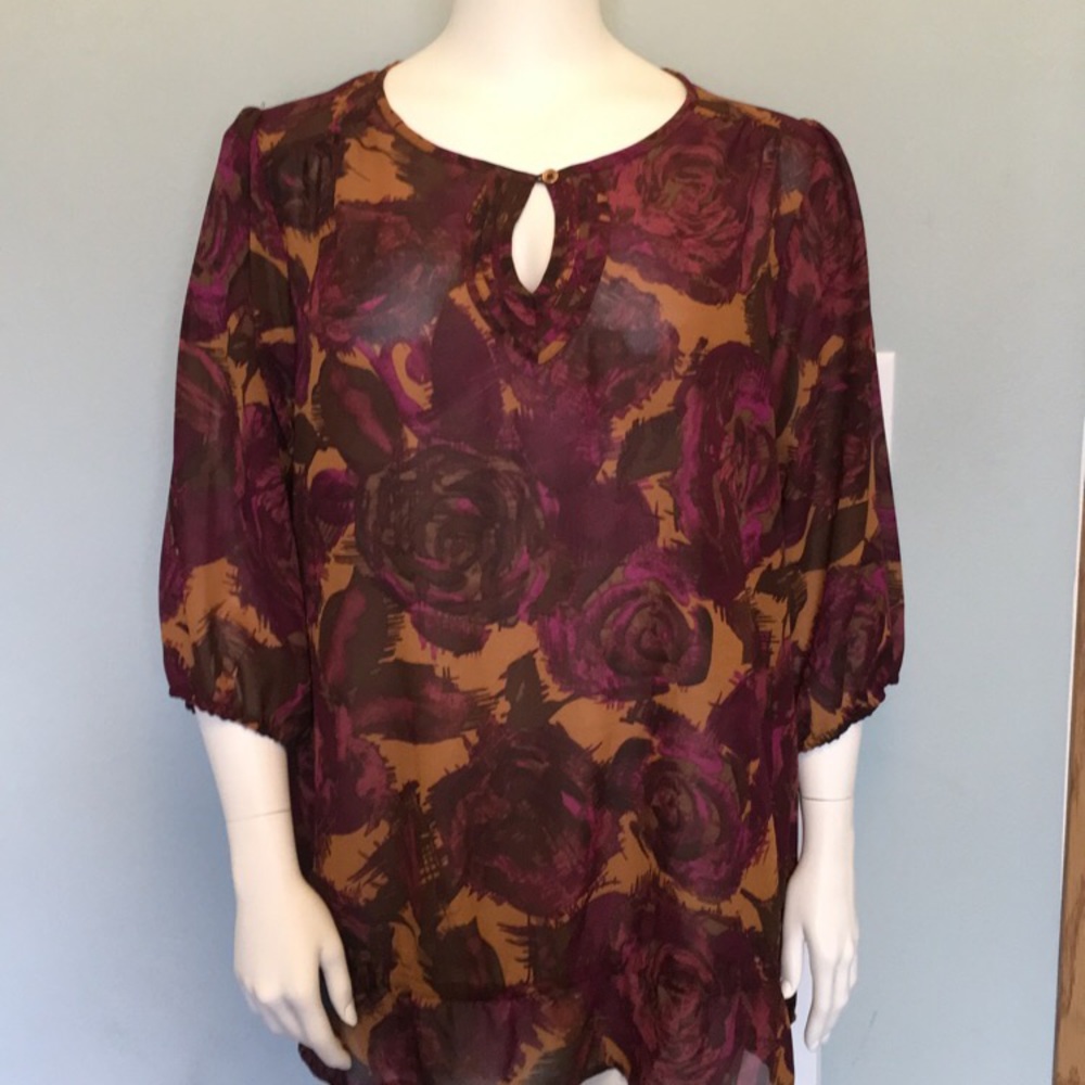 Floral shirt brown and purple