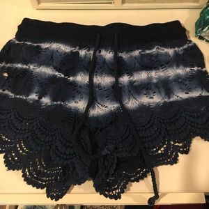 Tie dye crochet shorts