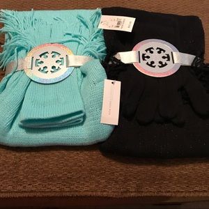 2 Winter Scarves Set With 2 Gloves - NWT