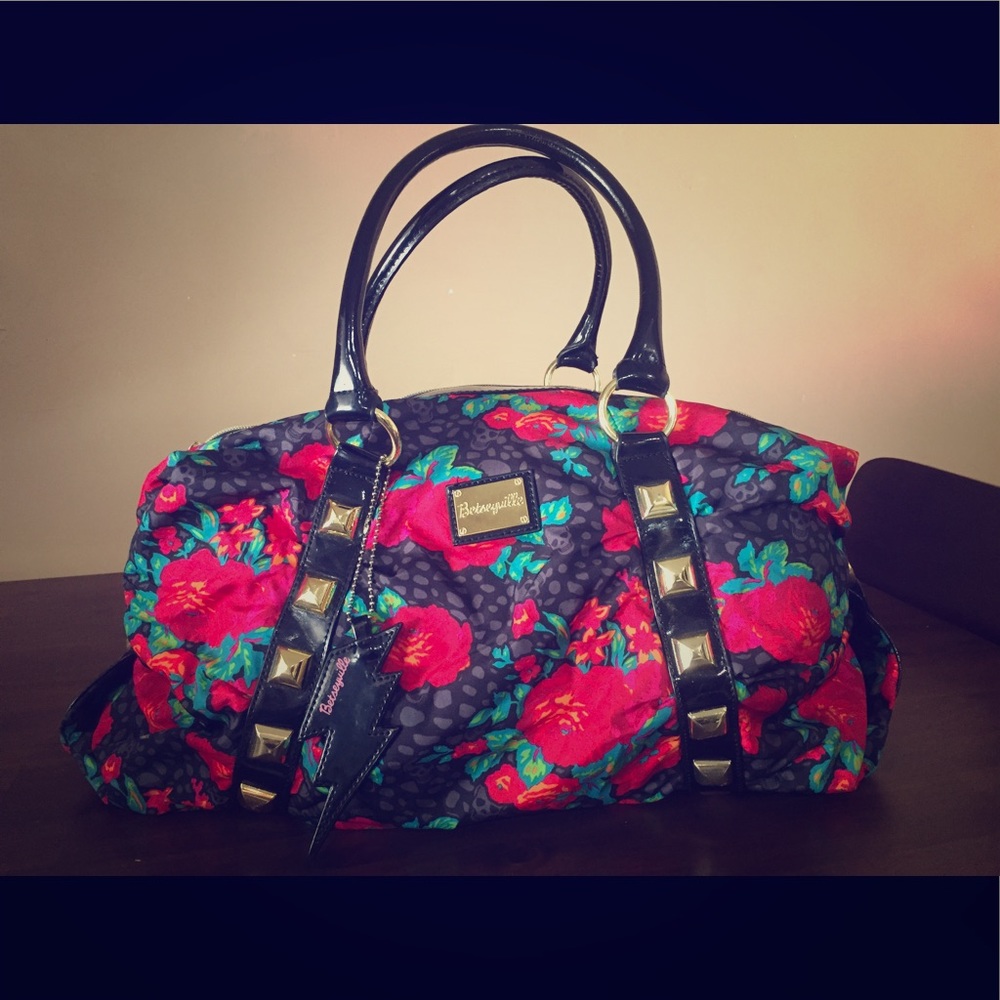 Betsey Johnson large rose and skull purse