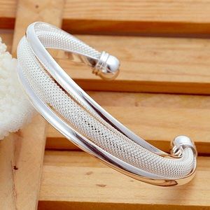 925 Sterling Silver Plated Fashion Bracelet Bangle