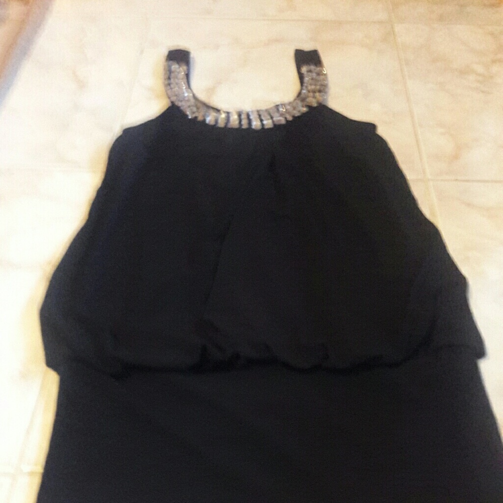 Black short diamond dress