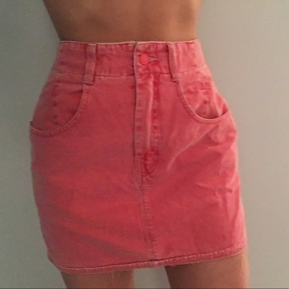 Vintage Red Denim Skirt