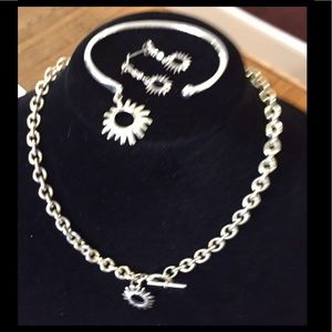 Sterling silver sunburst jewelry set